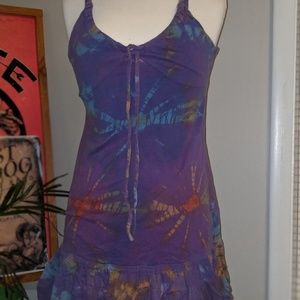 Tie die strap dress